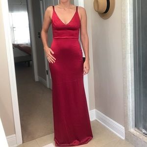 Melora Burgundy Satin Sleeveless Maxi Dress